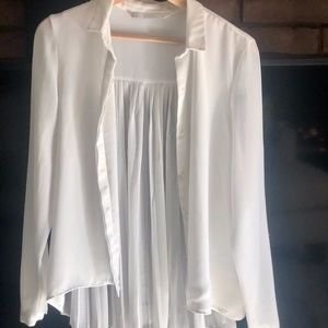 Zara hi-low white button-down